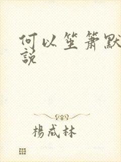 何以笙箫默 小说