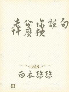 老公你说句话啊什么梗