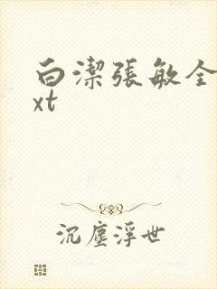 白洁张敏全集txt