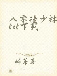 八零后少林方丈txt下载