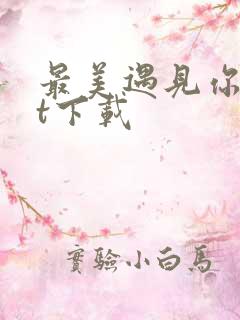 最美遇见你txt下载