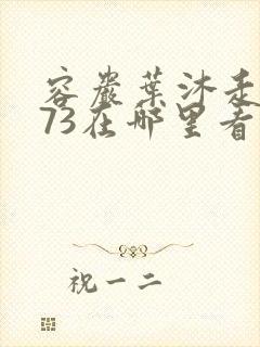 容岩叶沐走着做73在哪里看