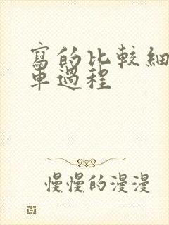 写的比较细的开车过程