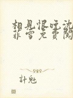 相见恨晚沈浩秦菲雪免费阅读