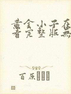 黄金小子在线观看完整版无删减高清