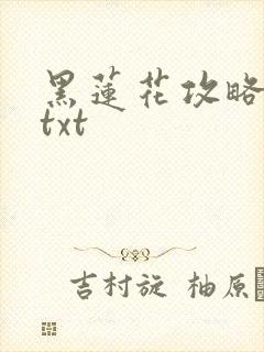 黑莲花攻略手册txt