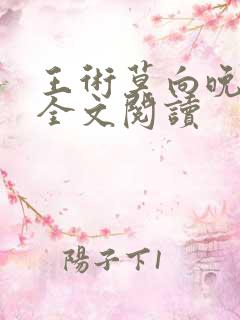 王术莫向晚小说全文阅读