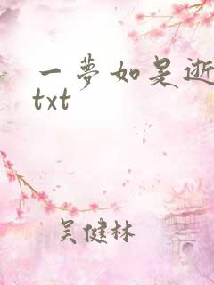 一梦如是逝水长txt