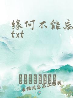 缘何不能忘记你txt