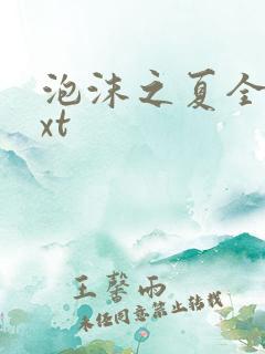 泡沫之夏全集txt