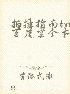 拍摄指南txt百度云全本