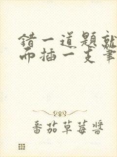 错一道题就往下面插一支笔怎么办