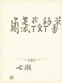 你是我的荣耀未删减TXT番外