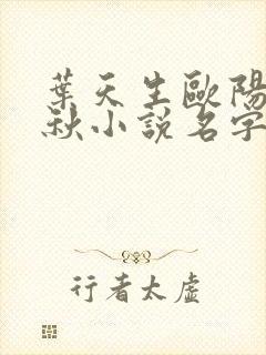 叶天生欧阳欣忆秋小说名字