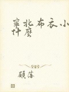 宁北布衣小说叫什么
