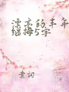 漂亮的丰年经的继拇5字