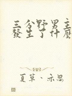 三分野男主当年发生了什么