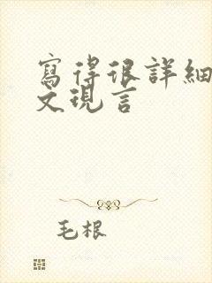 写得很详细的车文现言