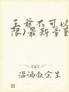 王爷不可以!(限)最新章节