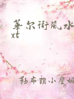 华尔街风水师txt