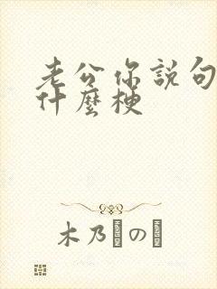 老公你说句话啊什么梗