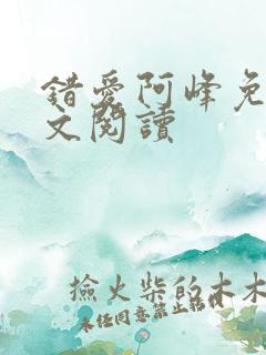 错爱阿峰免费全文阅读