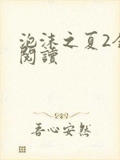 泡沫之夏2全文阅读
