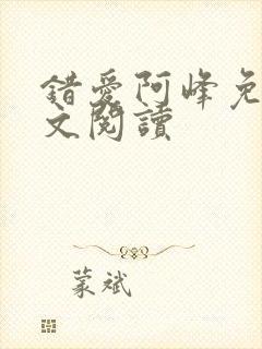 错爱阿峰免费全文阅读