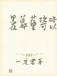 黑莲花攻略手册在哪里可以免费阅读