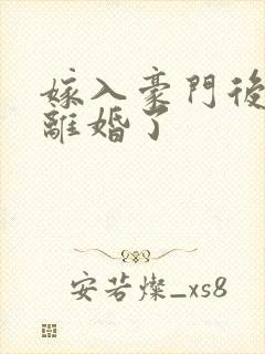 嫁入豪门后我又离婚了