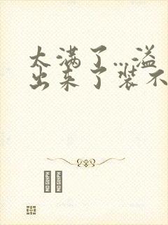 太满了...溢出来了装不下了