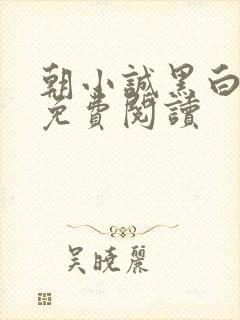 朝小诚黑白小说免费阅读