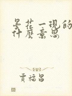 昙花一现的现是什么意思