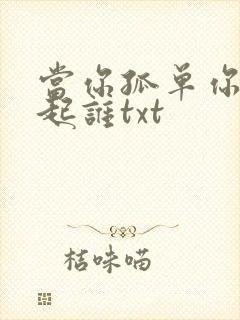 当你孤单你会想起谁txt