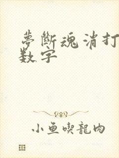 梦断魂消打三个数字