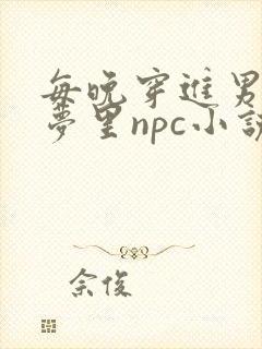 每晚穿进男神的梦里npc小说