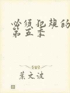 必须犯规的游戏第五季