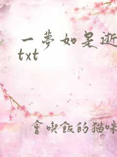 一梦如是逝水长txt