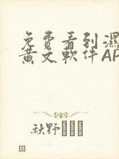 免费看到湿的小黄文软件APP