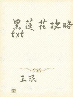 黑莲花攻略手册txt