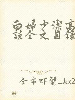 白妇少洁高义小说全文目录