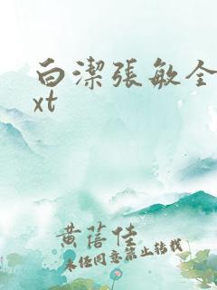 白洁张敏全集txt