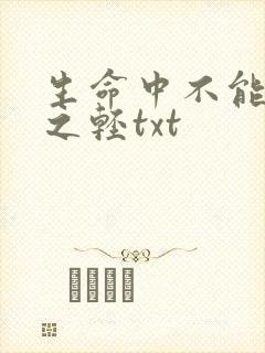 生命中不能承受之轻txt