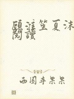 顾淮笙夏沫免费阅读