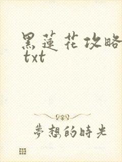黑莲花攻略手册 txt