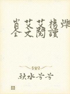 肖艾艾杨烁小说全文阅读