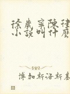 徐岁宁陈律什么小说叫什么名字