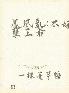 凤凰乱:不嫁妖孽王爷