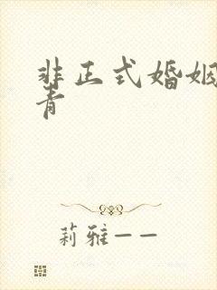 非正式婚姻雾里青