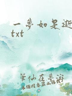 一梦如是逝水长txt